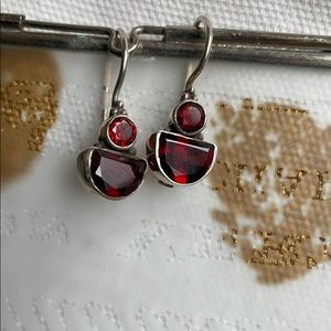 Silver and Garnet Earrings